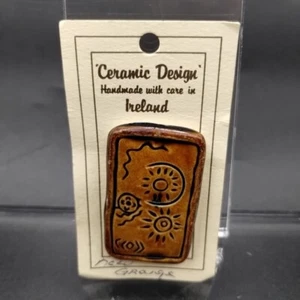 Ceramic Design Pin Brooch Handmade In Ireland - Picture 1 of 11