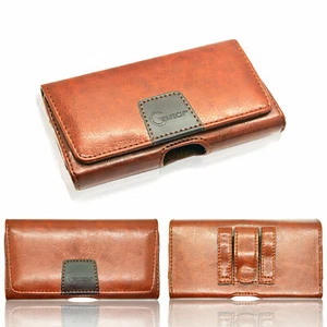 Belt Pouch For iPhone 15 Pro Max 14 13 11 Protective Case Luxury Leather Holster - Picture 1 of 8
