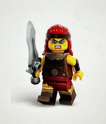 nova minifigura Lego FIERCE BARBARIAN CMF Series 25 (71045) aberta/desmontada - Imagem 1 de 4
