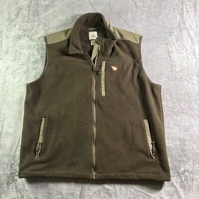 Macks Prairie Wings Fleece Vest Full Zip Pockets Outdoors Brown XL - Image 1 of 4