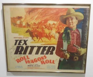 "Rollwagen Rolle" Vintage Filmplakat handsigniert handsigniert Tex Ritter 1941 - Bild 1 von 7