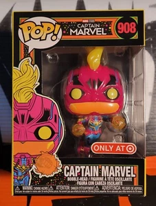 2021 FUNKO POP! ** CAPTAIN MARVEL ** BOBBLE-HEAD #908 " BLACK LIGHT " TARGET - Picture 1 of 1