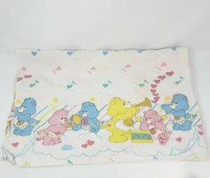 VINTAGE 1984 CARE BEARS AMERICAN GREETINGS BABY RECEIVING BLANKET 28" X 34" - Picture 1 of 5