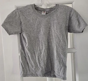 Vintage 90s Fruit of the Loom FOTL Ripped Sleeve Gray Tee Youth Extra Small XS - Picture 1 of 6