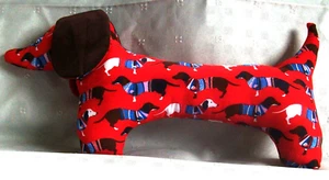 Handmade large dachshund dog soft toy or small cushion New Red - Picture 1 of 1