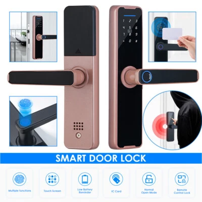 Smart Door Lock APP  Fingerprint Touch Password Digital Keyless Keypad Handle - Image 1 of 4
