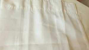 John Lewis MTM W160 x D247cm White Metallic Striped Voile Pencil Pleat Curtain - Picture 1 of 6