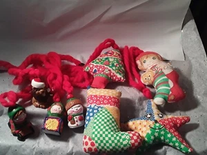  Christmas Ornaments, Vintage, Handmade 1970s Decorations Lot - Picture 1 of 9