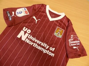 NORTHAMPTON TOWN FC | UNALLOCATED MATCH SHIRT WITH BADGES | 2023-2024 | Size S - Picture 1 of 5