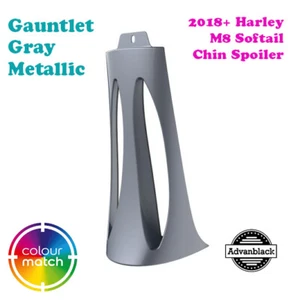 Gauntlet Gray Metallic Chin Spoiler Kit for 18+ Harley M8 Softail Street Bob - Picture 1 of 4