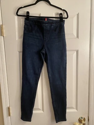 Spanx S Jeanish Leggings Jeans Skinny Ankle Blue Denim Stretch Pull On - Image 1 of 4