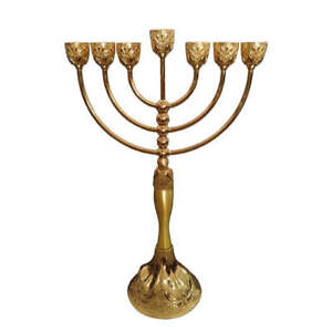 Big Size Menorah Gold plated from Israel - 34x22 cm