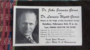 Tarjeta promocional vintage Dr. Garns, Finding Faith, años 50 - Imagen 1 de 2