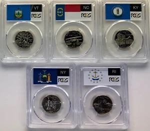 2001 S State Proof CLAD PCGS 70 Five Coin Quarter Set - Picture 1 of 2