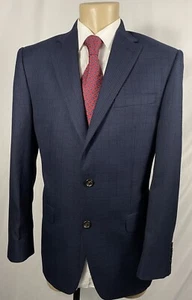 LAUREN RALPH LAUREN MENS BLAZER SIZE 38R CHARCOAL BLUE CHECKERED WINDOW PANE - Imagen 1 de 11