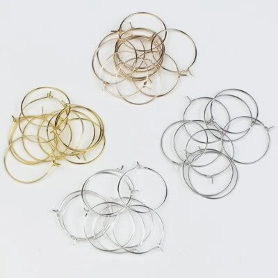 50x Pendientes de aro de alambre de oreja de círculo grande enchapados en oro plata hallazgos para hacer joyas Foto 1 de 4