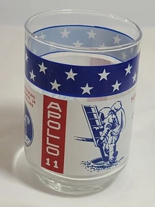 Libbey Tumbler NASA Apollo 11 Moon Mission 4" Glass 1969 Eagle Base MCM Vintage - Picture 1 of 7