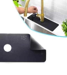 NEU! INNENSPÜLENMATTE SPÜLENMATTE FÜR KÜCHE SPÜLE WASSERHAHN TROPFFÄNGER SCHWARZ - Bild 1 von 1