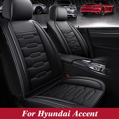 For Hyundai Accent 2017-2022 Front&Rear Car 5-Seat Covers Faux Leather Full Set - Изображение 1 из 4