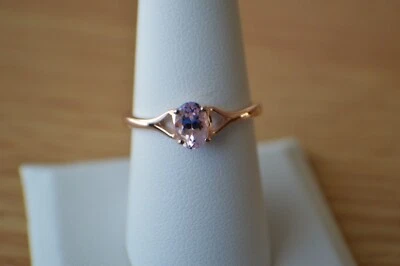 Кольцо-солитер Martha Rocha Kunzite 0,75 карата чистое серебро 18 карат размер 8 - Изображение 1 из 4