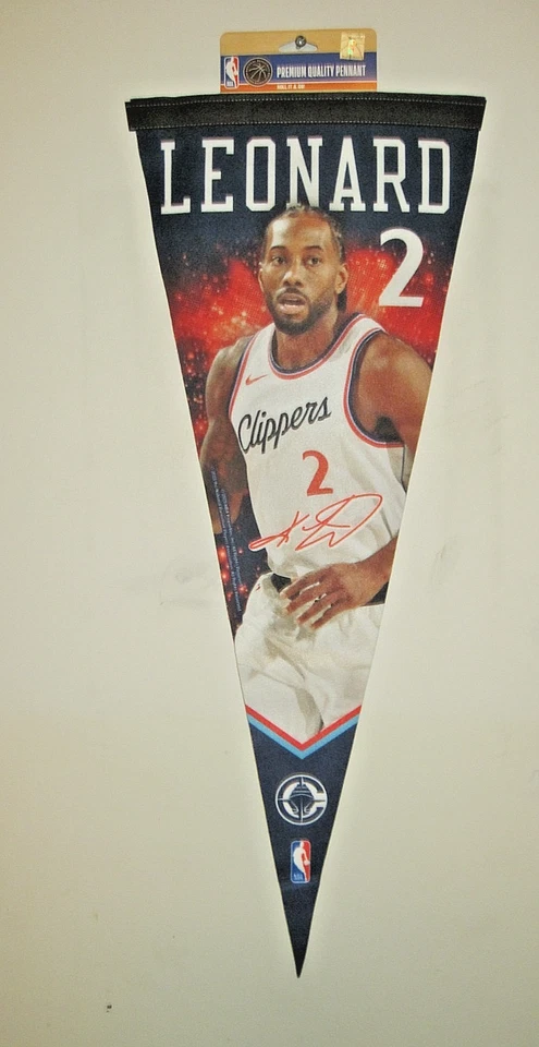LOS ANGELES  CLIPPERS KAWHI LEONARD#2  ROLL AND GO 12' X 30" PLAYER PENNANT NEW - Image 1 of 1