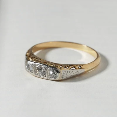 Antique Old European Cut Diamond 18ct Yellow & White Gold Eternity Ring N.5 / 7 - Image 1 of 4