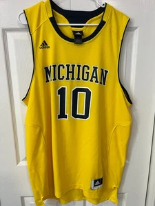 Adidas University of Michigan Mens Yellow  Basketball Jersey Large - Picture 1 of 5