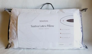 SAATVA LATEX PILLOW QUEEN Size 18x28 ORGANIC COTTON Luxury STANDARD LOFT $165.00 - Picture 1 of 8