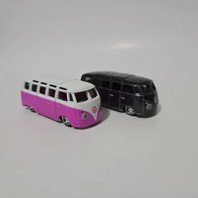 Autobús Maisto G-Ridez VW Volkswagen Van "Samba" rosa y gris escala 1/64 Foto 1 de 4