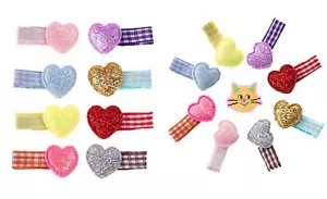 Checkered Heart Hair Clips for Girls Women Little Girls Colorful 8 Pcs Heart ... - Picture 1 of 7