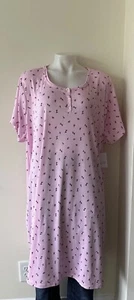 Size Plus women's Sleepshirt 3X Croft & Barrow.Pink Floral mini print NWT - Picture 1 of 6
