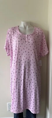 Size Plus women's Sleepshirt 3X Croft & Barrow.Pink Floral mini print NWT - Image 1 of 4