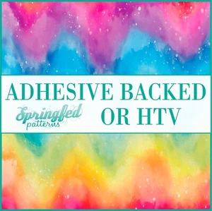 RAINBOW Pattern #9 Adhesive Vinyl or HTV Heat Transfer Vinyl Rainbow Watercolor - Picture 1 of 2