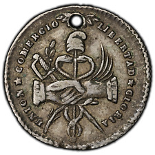 Bolivia 1849 Proclamation Silver Medal - Holed