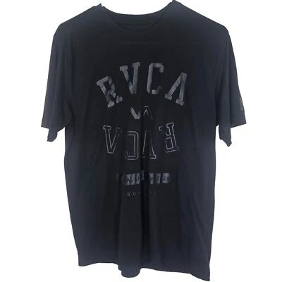 RVCA T Shirt Short Sleeve Shirt Graphic T Shirt Men M Black Gym T Shirt Men  - Image 1 of 4