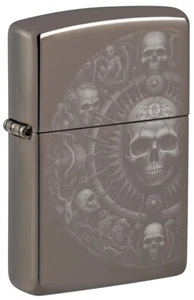 Zippo Feuerzeug Black Ice Skull Mandala Sturmfeuerzeug Totenkopf Benzin - Bild 1 von 5