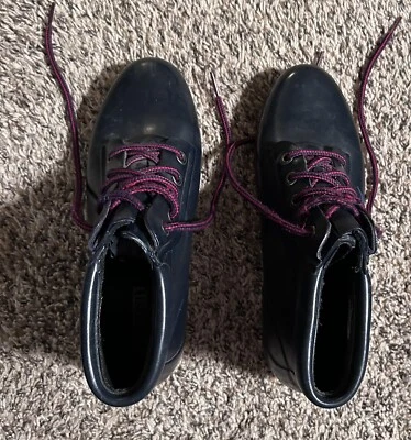 Botas de Pato al Tobillo Lands End De Colección Para Mujer Azul Goma Con Cordones Impermeables, 9 Foto 1 de 4