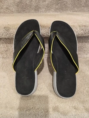 Шлепанцы мужские Cole Haan AIR черные-серо-желтые кожа без шнуровки стринги 11 М - Изображение 1 из 4