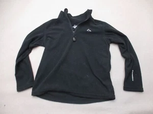 PARADOX Size M Boys Black 1/2 Zip Stand Collar Fleece Warm Athletic Pullover 979 - Picture 1 of 7