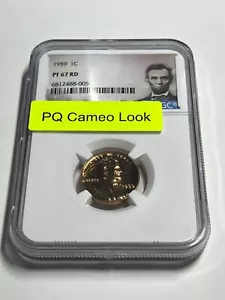 1959 Proof Lincoln Memorial Cent 1c Certified by NGC PF67 RD (PQ CAMEO LOOK) - Picture 1 of 2