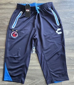 NWT Charly Tiburones Rojos de Veracruz 3/4 Capri Pants Navy Blue Size Large - Picture 1 of 5