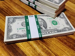 1 Bankpackung 100 in Folge! (200 $ FV) 2017-A Zwei Dollar Scheine. AU/BU Chicago G - Bild 1 von 18