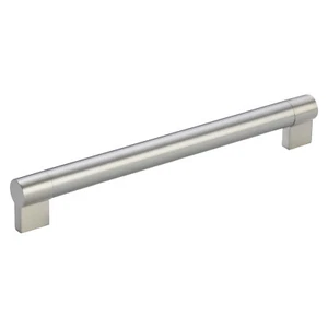 Euro Twin Bar Style 12-5/8" Centers Brushed Nickel Door Handle Pull 13-5/8" - Picture 1 of 4