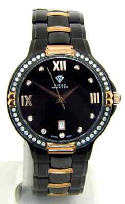 Aqua Master W306 3 Black Dial 1ct Diamond 2-Tone Bracelet Men's Watch - Image 1 of 3