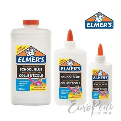Pegamento escolar lavable PVA sin funcionamiento Elmers Glue blanco - Hacer limo 118 ml a 946 ml
