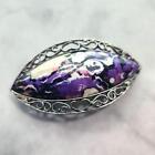 Large Abstract Obi Clasp Metal Processing Heart Purple Hairpin 321