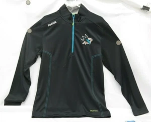 San Jose Sharks Reebok Center Ice Playdry 1/4 Zip Pullover Jacket Medium EL - Picture 1 of 11