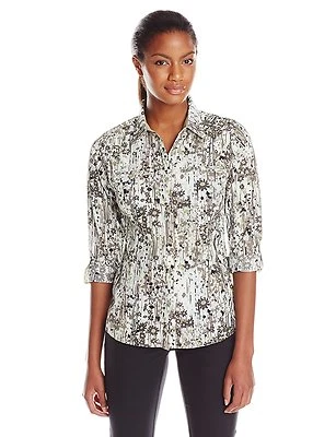 ExOfficio - Womens XS - NWT $70 - Safari Green Multi Floral Button-Down Shirt - Image 1 of 3