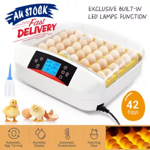 Egg Incubator LED Fully Automatic Digital Auto Turning 42 Eggs Hatcher Poultry - Picture 1 of 14