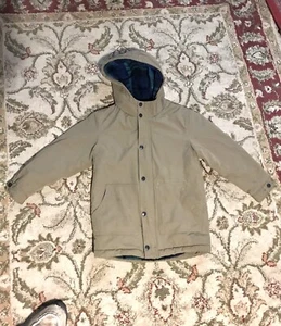 Zara Parka Down Jacket Big Boys Sz 10 (140 cm) Hooded Khaki - Picture 1 of 5